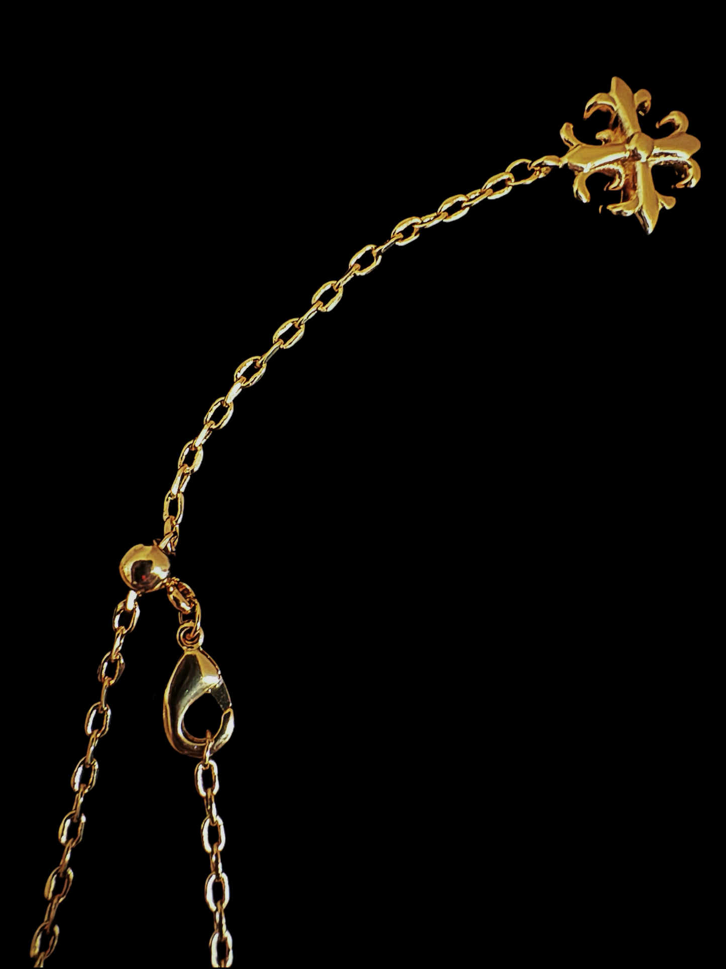 18K Real Gold Adjustable Chrome Star Necklace