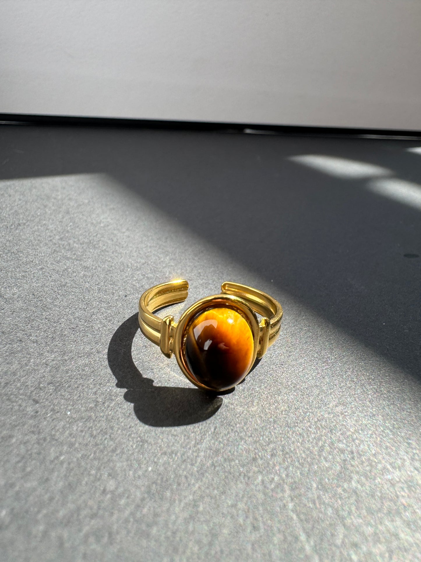 Amber Agate Ring