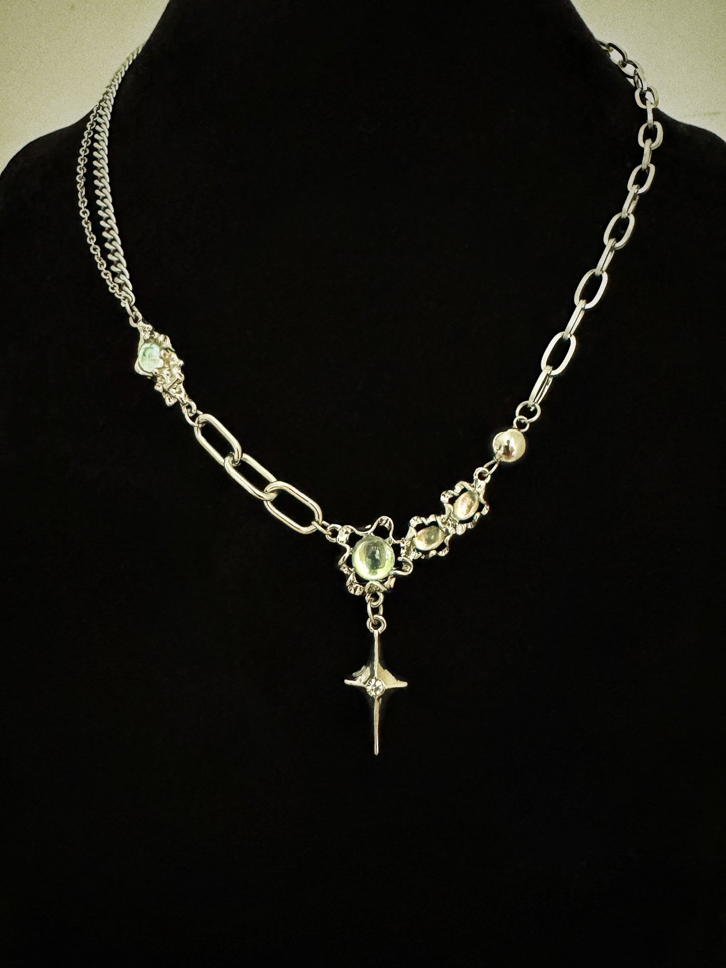 Starlight Cross Moonstone Necklace