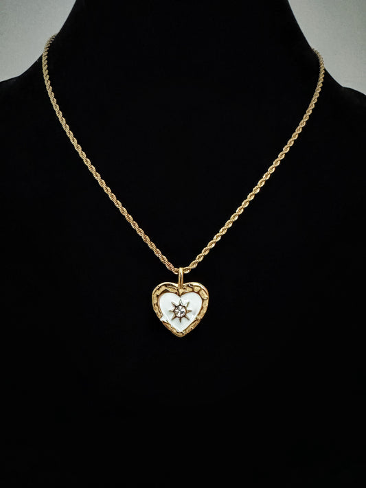 18K Real Gold Plated Vintage Heart Twist Chain Necklace