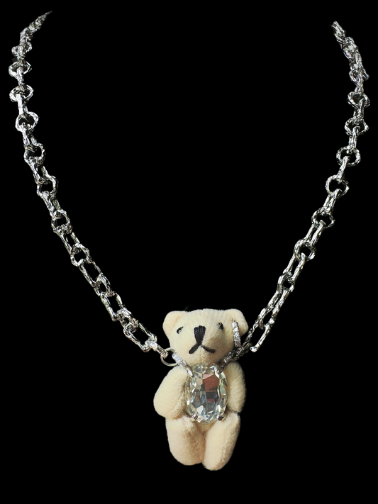 Crystal Diamond Teddy Charm Pendant