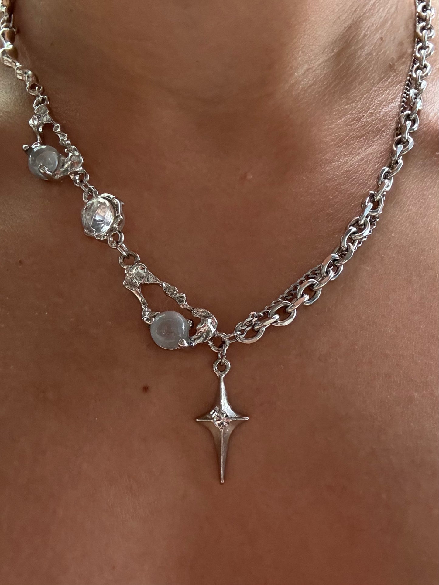 Starlight Moonstone Double Chain Necklace