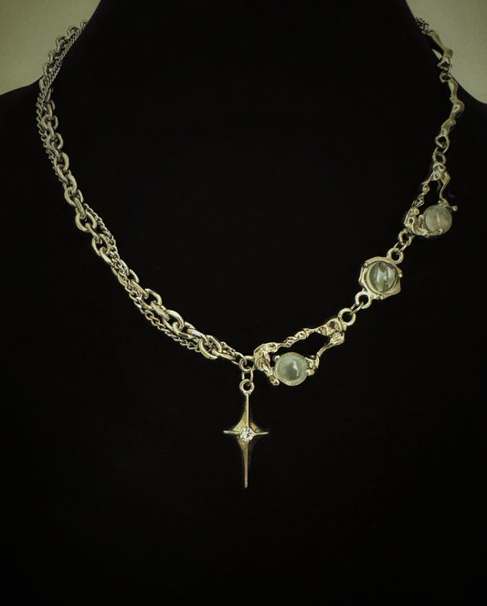 Starlight Moonstone Double Chain Necklace