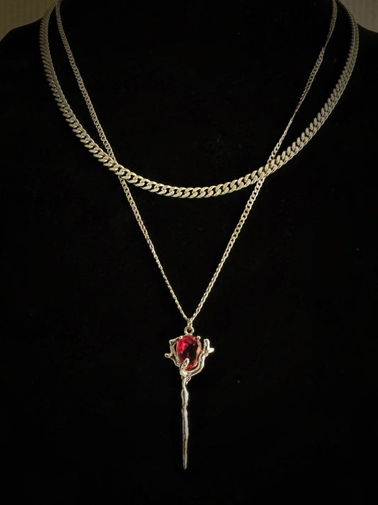 Crimson Rose Of Passion Necklace